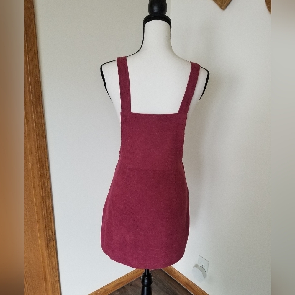Shein Dusty Rose Corduroy Overalls Jumper Dress - Picture 4 of 6